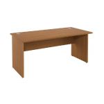 BUREAU DROIT EVOLUTION - L. 160 X P. 80 CM - PLATEAU 'MERISIER' - PIEDS PLEINS 'MERISIER'.