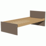 LIT IDENTITÉ SOMMIER LATTES 90X200 FORME DROITE ARGENT/BRUN - MANUTAN COLLECTIVITÉS