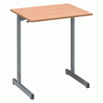 LOT DE 2 - TABLE SCOLAIRE 1 PLACE SYLLAB L.70 CM PLATEAU HÊTRE PIEDS GRIS - TAILLE 6 POUR CM2 À LYCÉE