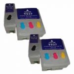 PACK DE 4 CARTOUCHES COMPATIBLE EPSON T036 NOIRE ET T037 COULEUR