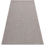 TAPIS EN CORDE SIZAL FLOORLUX 20580 PLAINE COULEUR UNIE - ARGENT / NOIR GREY 60X110 CM