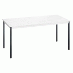 TABLE MULTI-USAGES L 160 X P 80 CM BLANC PIEDS ANTHRACITE