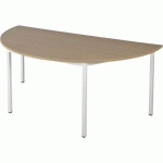 TABLE UNIVERSALIS DEMI-ROND 160X80 PLATEAU CHÊNE/9016 BLANC