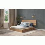 LIT GALION ET TÊTE DE LIT FRÉGATE  BOIS NATUREL 140X190 CM