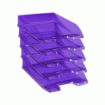 LOT DE 4 - CORBEILLE À COURRIER CEP FIRST TONIC POLYPROPYLÈNE ANTICHOC PRÉHENSION FACILE 350X255X65MM COLORIS VIOLET
