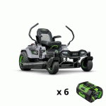 PACK TONDEUSE AUTOPORTÉE Z6 ZÉRO TURN EGO - 107 CM - ZT4201E + 6 BATTERIES EGO
