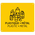 ROSSIGNOL PLAQUE SIGNALETIQUE DE TRI MURALE - PLASTIQUE - JAUNE COLZA