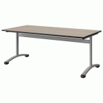 TABLE MALIBU 160X80 T4 DL STRA ACACIA/NOIR GRIS 9006