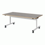 TABLE MALIBU RAB. 160X80 T3 DL ST ALAISÉ BÉTON F186/BLC 9016