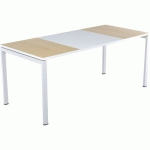BUREAU EASY OFFICE 180X80CM PIED BLANC PLATEAU BLANC/HÊTRE - MEET BY PAPERFLOW