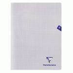 CAHIER PIQUÉ MIMESYS 24X32CM 48 PAGES PETITS CARREAUX COUVERTURE POLYPROPYLÈNE - INCOLORE - LOT DE 20