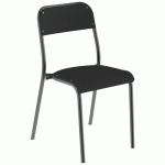 CHAISE ROBOT 4P T6 ASS/DOS NOIR ÉBÈNE PIÈTEMENT TRANSPARENT