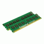 KINGSTON VALUERAM - DDR3 - KIT - 16 GO: 2 X 8 GO - DIMM 240 BROCHES - 1600 MHZ / PC3-12800 - MÉMOIRE SANS TAMPON