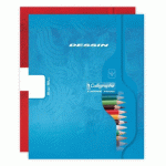 LOT DE 10 - CAHIER DESSIN SCOLAIRE PIQUÉ 7000 17 X 22 CM 32 PAGES UNI 120 G - ASSORTIS