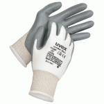 LOT DE 10 PAIRES DE GANTS ANTICOUPURE UVEX UNIDUR 6641 - BLANC ET GRIS - TAILLE 9 UVEX