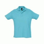 POLO PERSONNALISABLE PIQUÉ SUMMER ADULTE BLEU ATOLL
