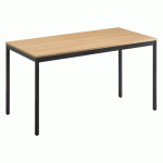 TABLE DE BUREAU MULTI-USAGE ÉCO CHÊNE CLAIR 140 X 70 CM PIÈTEMENT NOIR