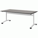 TABLE MALIBU 160X80 T4 DL STR ANTIB BÉTON F186/NOIR BLC 9016