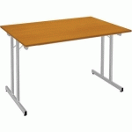 TABLE PLIANTE MULTIUSAGE 120 X 70 CM MERISIER PIED ALU