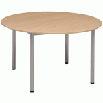 TABLE RONDE 120 HETRE R PIED ALU