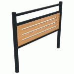 BARRIÈRE HESI 1.50 M TÊTE BOMBÉE TECK AJOURÉ/MÉTAL GRIS 7016 - BUTON DESIGN