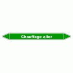 LOT DE 3 - MARQUEUR TUYAUTERIE - CHAUFFAGE ALLER - VINYLE LAMINÉ - NFX 08-105 250 X 26 MM