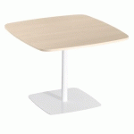 TABLE DE RESTAURATION L 100 X P 100 PIÉTEMENT MÉTAL 4 PERSONNES CHÊNE ARTI