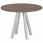TABLE RÉUNION EVAN Ø 100 CM PIED ALU PLATEAU NOYER - MBA