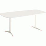 TABLE TAMARIS 190 X 80 PL.BLANC/BLANC PIET.BLANC/ROUGE - CLEN