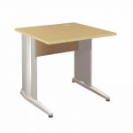 BUREAU DROIT ACTIVITY - L. 80 X P. 80 CM - PLATEAU HÊTRE - PIEDS L 'BLANC'