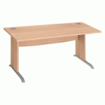 BUREAU DROIT EXCELLENS BOIS L 160 CM CHÊNE CLAIR PIÈTEMENT BOIS EN L CHÊNE CLAIR