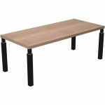 BUREAU PIEDS MÉTAL SECTION CARRÉE ROYAL 180CM - NOYER - NOIR - ARTARREDI