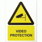 PANNEAU RECTANGULAIRE DE SÉCURITÉ VIDÉO PROTECTION PVC