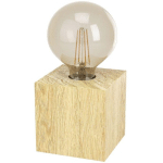 LAMPE DE TABLE PRESTWICK 2 BROWN EN BOIS E27 1X40W L: 9,5 CM B: 9,5 CM H: 9,5 CM AVEC INTERRUPTEUR DE CÂBLE