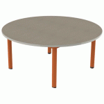 TABLE CARÉLIE MOB ROND Ø120 T2 STR POLY ÉRABLE G. BEIG/PAPAY - MOBIDECOR