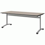 TABLE MALIBU 180X80 T5 DL STRA ANTIB ACACIA/NOIR GRIS 9006
