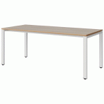 TABLE MALIBU 180X80 T5 SOUDÉ STRA ALAISÉ ACACIA/BLC 9016
