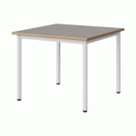 TABLE MALIBU 80X80CM T4 4P STRA ALAISÉ BÉTON F186/BLC 9016