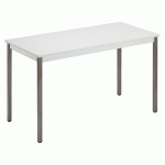 TABLE MODULAIRE DOMINO RECTANGLE - L. 120 X P. 60 CM - PLATEAU GRIS - PIEDS GRIS