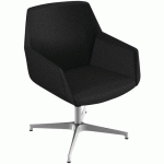 FAUTEUIL DUNE VISITEUR PIED ALUMINIUM TISSU M1 NOIR B01/28 - QUADRIFOGLIO