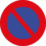 LOT DE 2 - PANNEAU ROND INTERDIT DE STATIONNER (PVC)