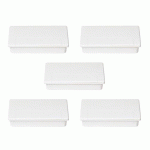 PASSE-CÂBLE RECTANGULAIRE - BUREAU - BLANC - LOT DE 5 - PLASQUARE 1 EMUCA