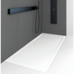 RECEVEUR DE DOUCHE 90 X 180 CM EXTRA PLAT QUORE EN RÉSINE SURFACE ARDOISÉE BLANC - BLANC