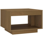 TABLE BASSE MARRON MIEL 50X50X33,5 CM BOIS DE PIN MASSIF