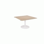 TABLE D'EXTENSION - PIED TULIPE BLANC - 124-5 X 120 CM - PLATEAU CHENE