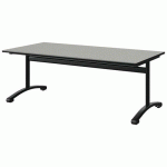 TABLE MALIBU 160X80 T3 DL ST ISOSON GRIS 1400/NOIR NOIR 9005