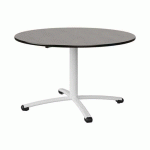 TABLE MALIBU Ø 120 T5 PC STRA BÉTON F186/NOIR BLC 9016