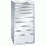 ARMOIRE GRIS CLAIR 717X725X1450 AVEC 9 TIR. 200KG - LISTA