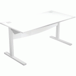 BUREAU DROIT VISUAL VOILE DE FOND - 160 CM - PLATEAU BLANC - ARTARREDI