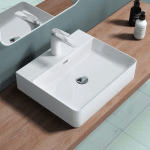 SOGOOD - LAVABO À POSER BLANC VASQUE SUSPENDU EN CÉRAMIQUE LAVE MAINS RECTANGULAIRE DE QUALITÉ POUR SALLE DE BAIN 50X42X12CM MEISSEN201-500 - BLANC